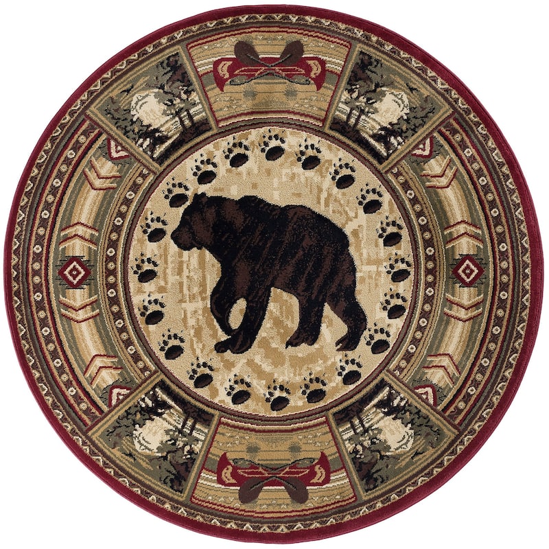 Natural Lodge Transitional Graphic Indoor Area Rug