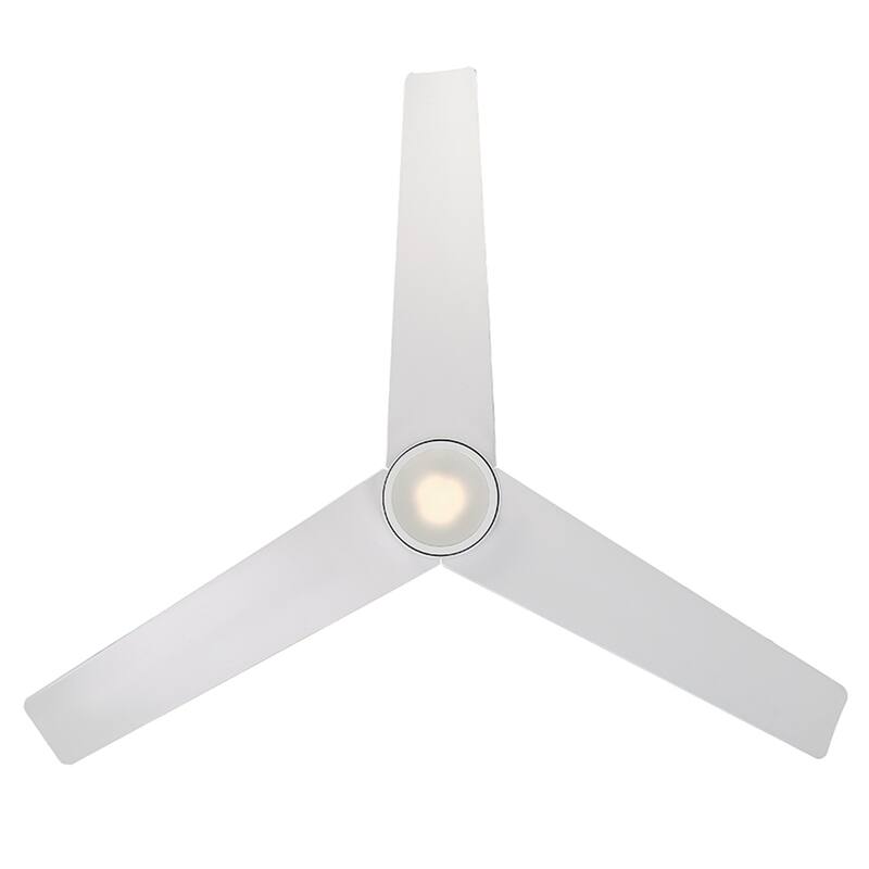 Lotus 54 Inch Three Blade Indoor / Outdoor Smart Ceiling Fan with Six Speed DC Motor and LED Light.