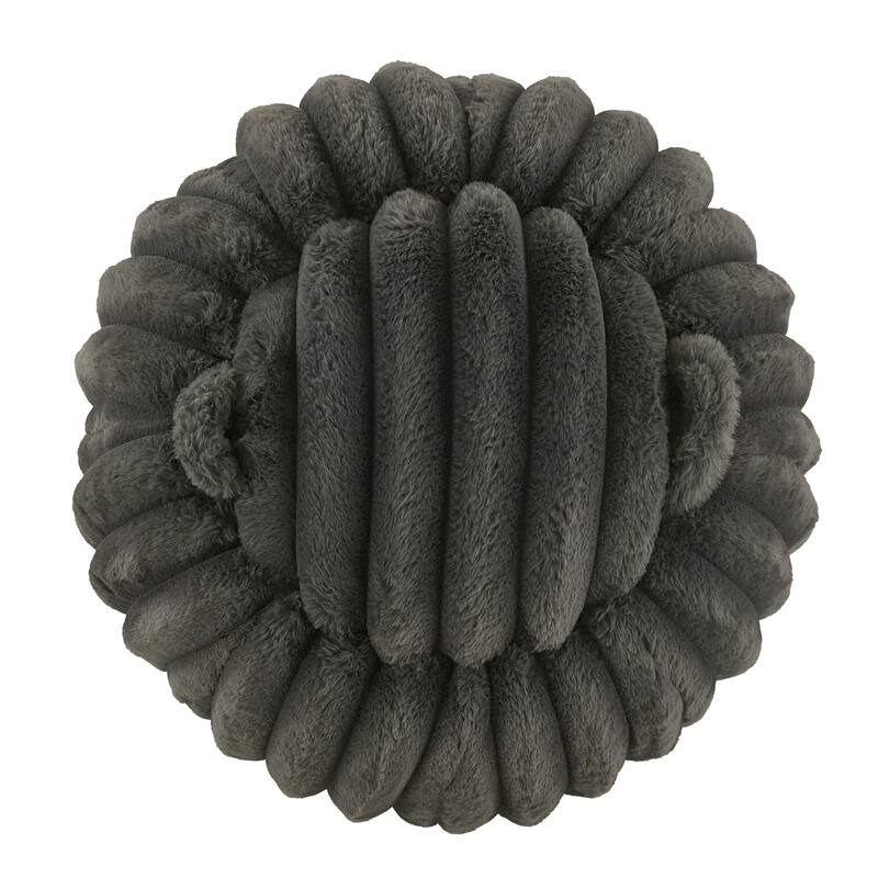 Yerba Plush Furry Channel Fabric Storage Ottoman by iNSPIRE Q Modern