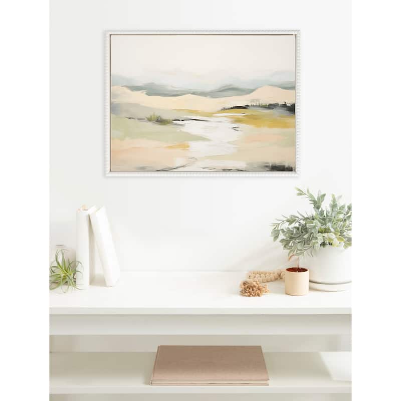 Sylvie Beaded Tranquil Landscape I Framed Canvas by Amy Lighthall