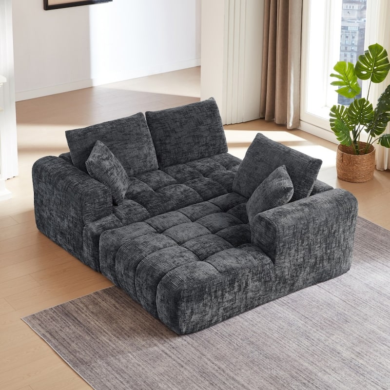 108.2" L-Shaped Chenille Luxury Oversized Sectional Sofa Free-combined Sofa, No Assembly Required
