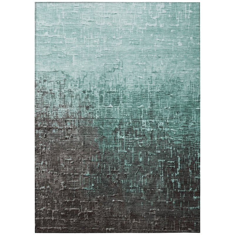 Machine Washable Indoor/ Outdoor Ombre Texture Chantille Rug