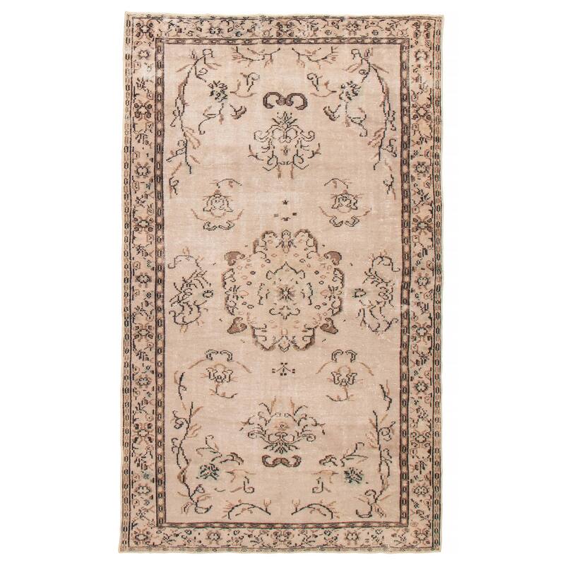 ECARPETGALLERY Hand-knotted Antalya Vintage Grey Wool Rug - 5'7 x 9'9 - Light Grey - 5'7 x 9'9