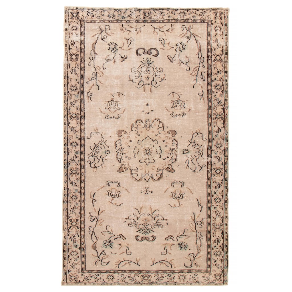 ECARPETGALLERY Hand-knotted Antalya Vintage Grey Wool Rug - 5'7 x 9'9