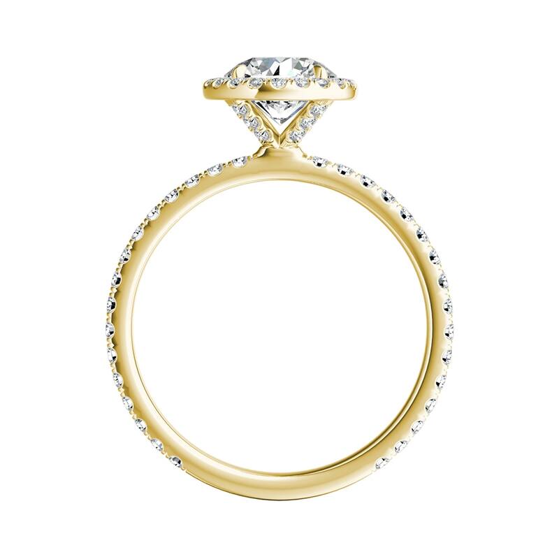 Auriya 14k Gold 1ctw Moissanite Halo Diamond Engagement Ring 5/8ct TDW