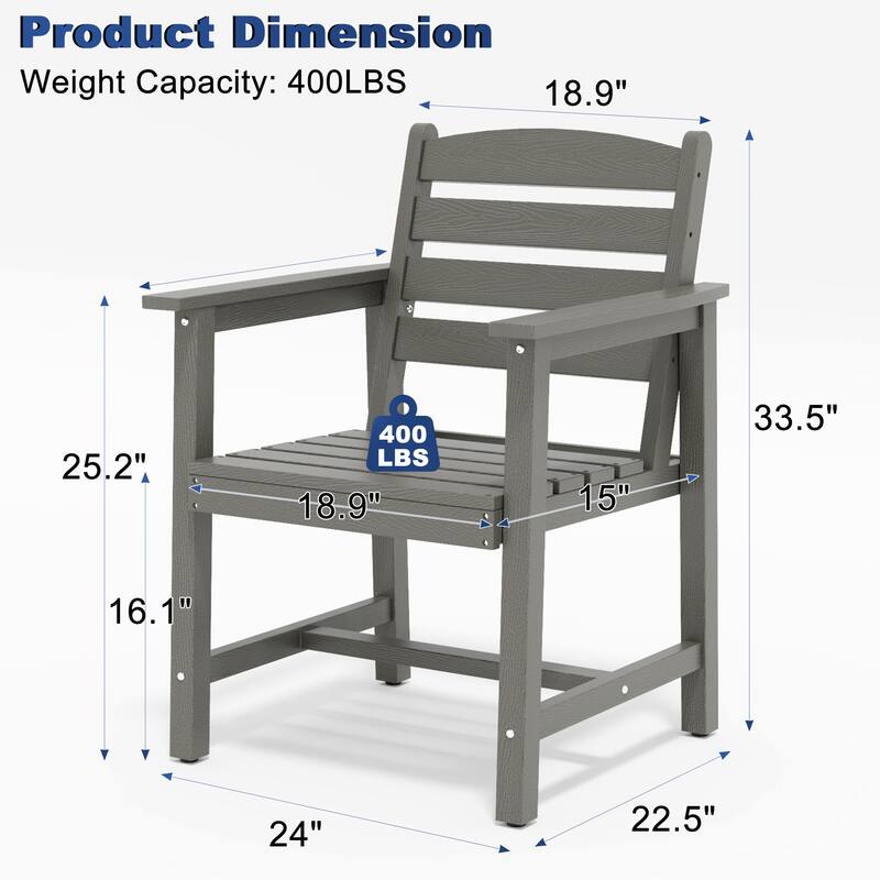 5 Piece HDPE Outdoor Dining Table Sets
