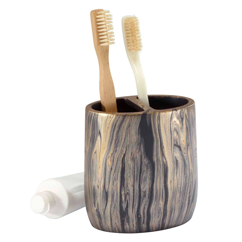 Nicole Miller Harper Black/Gold Toothbrush Holder