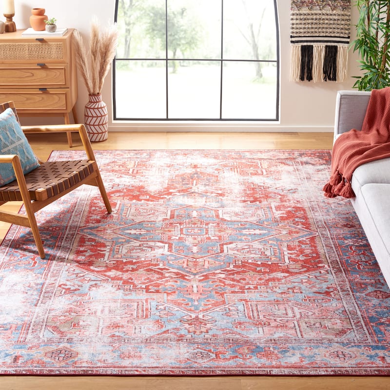 SAFAVIEH Tucson Machine Washable Slip Resistant Vida Distressed Rug