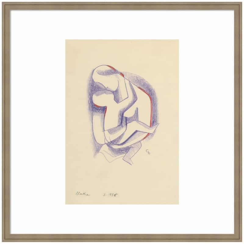 Kate and Laurel Mother 1936 Mikulas Galanda by Nostalgia Prints Framed Wall Art Print - 34x34