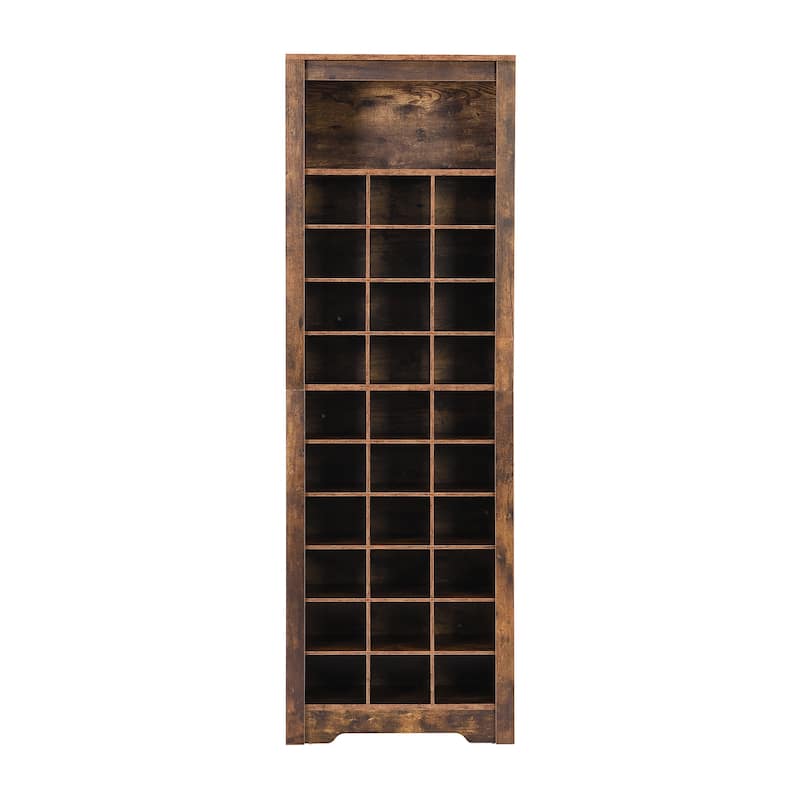 Roomfitters Free Standing Stylish Shoe Cabinet with 30 Cubbies, Tall Organizer with Ample Storage and for Entryway