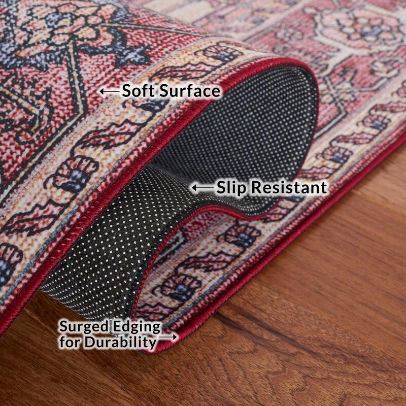 SAFAVIEH Tucson Machine Washable Slip Resistant Lenore Traditional Rug