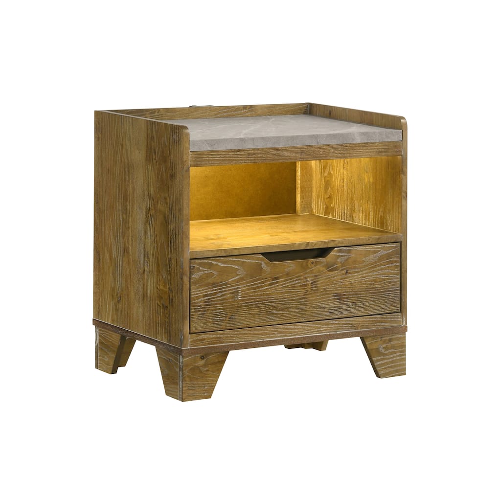 1-Drawer Nightstand with Integrated LED