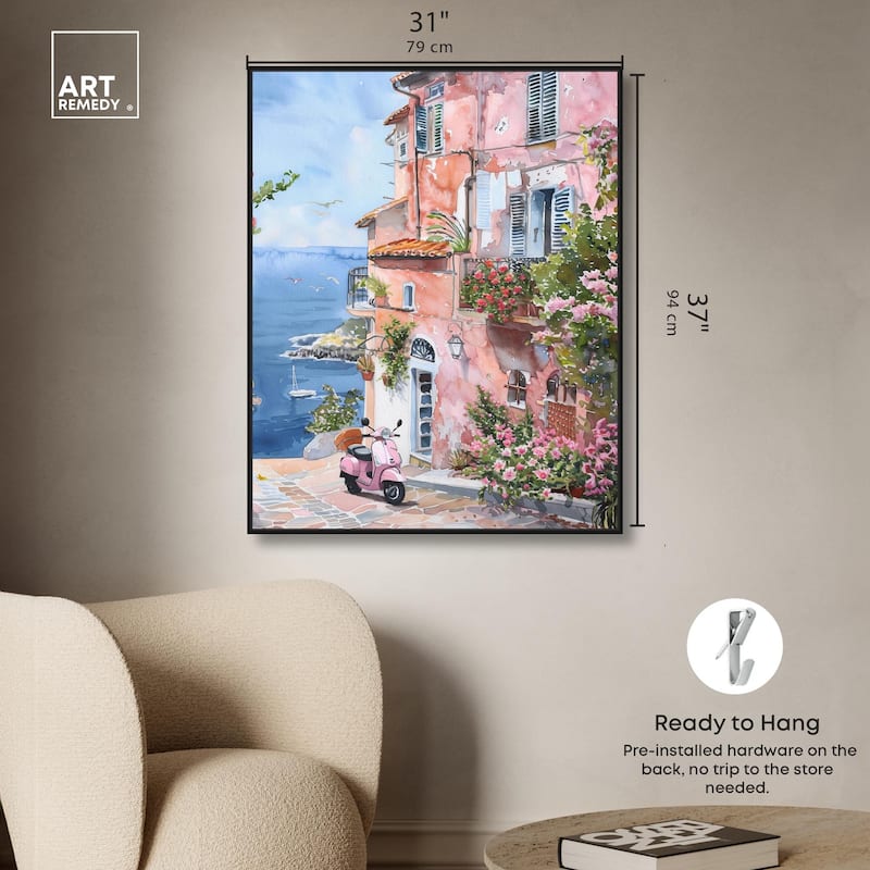 Lush Coastal Villa II Canvas by Art Remedy