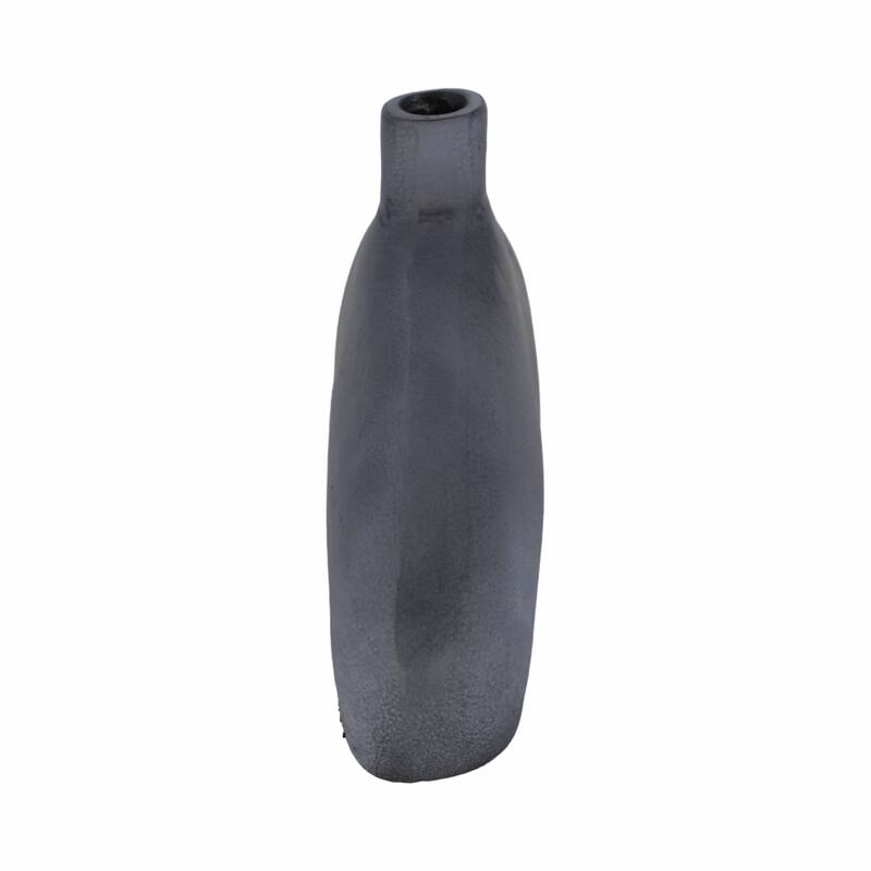 Decorative Sleek Sculptural Metal Vase - Contemporary Flower Vase
