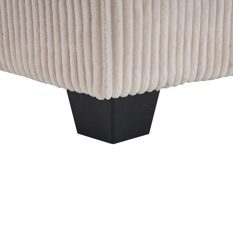 56.3 Inch Corduroy Single Deep Seat Sofa Chair With 2 Toss Pillows and a Ottoman