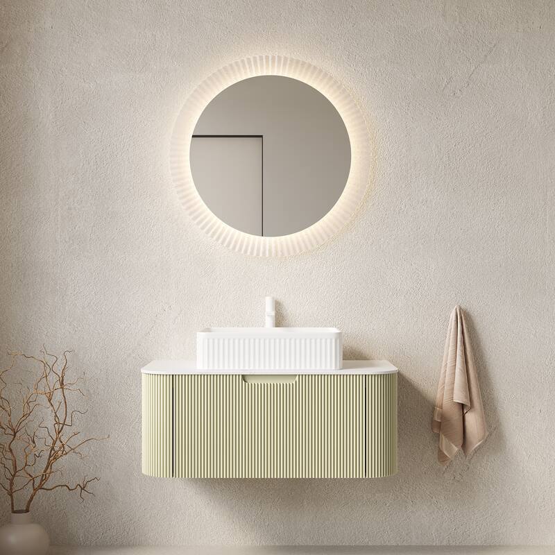 Wall-Mounted Floating Bathroom Vanity with Sink