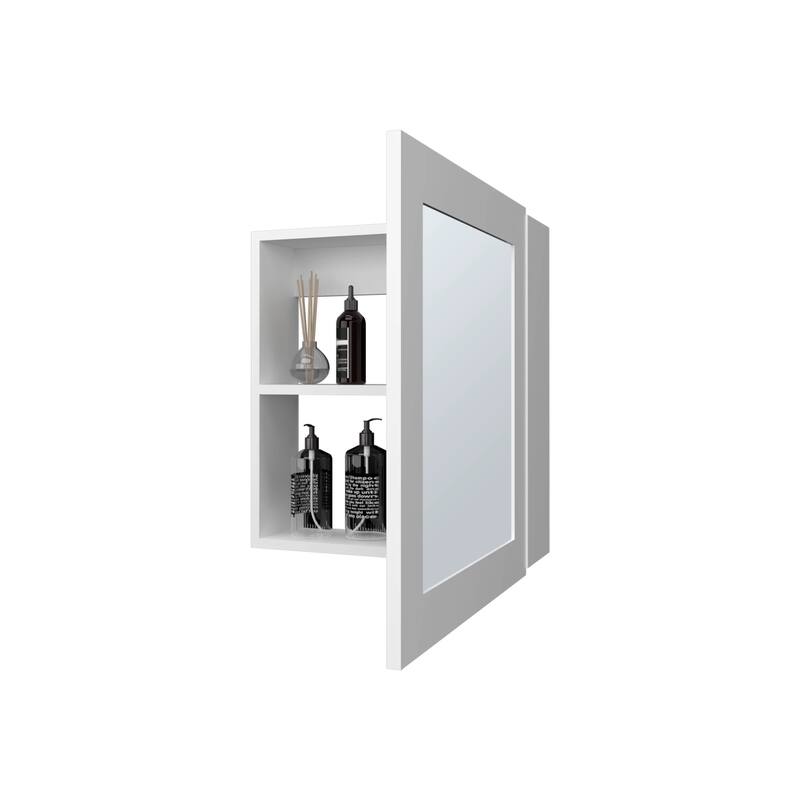 Sleek Black Wall-Mounted Medicine Cabinet with Mirror and Shelves for Bathroom Storage