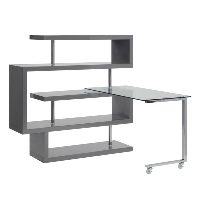 Modern and Versatile Writing Desk with Shelves for Efficient Workspace