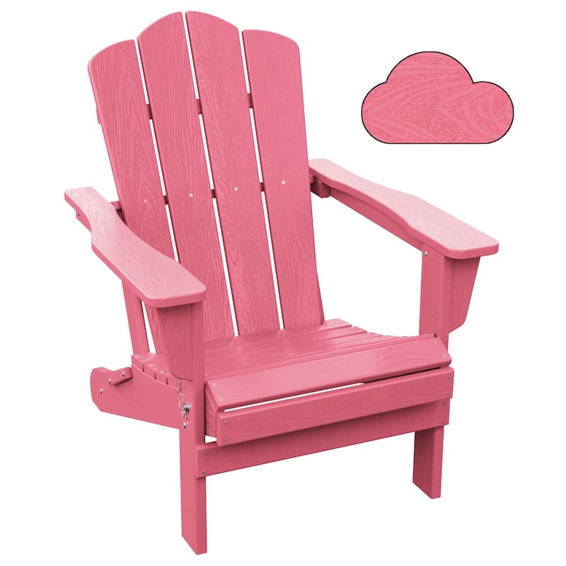 Outdoor HDPE Folding Classic Adirondack Chair All-Weather - Light Pink