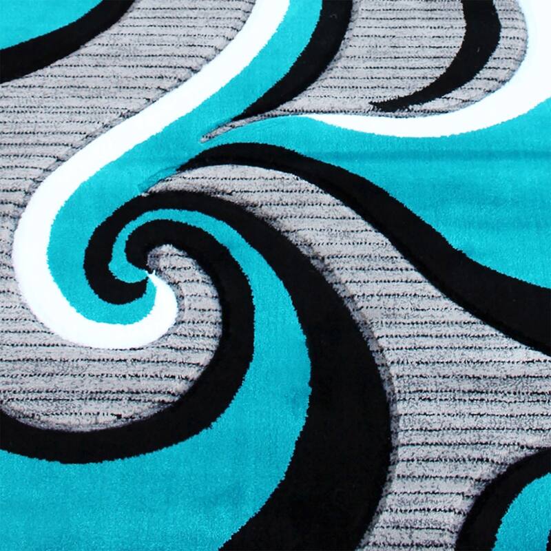 Modern High-Low Sculpted Swirl Design Abstract Area Rug