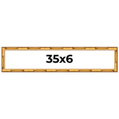 35x6 Frame Gold Bamboo Picture Frame Modern Photo Frame Includes UV Acrylic Shatter Guard Front Acid Free Foam Backing Board