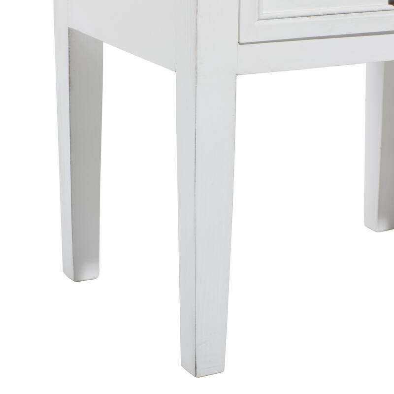 Wood 2 Drawers and 1 Shelf Accent Table - Brown, Light Brown or White - Roche River Decor