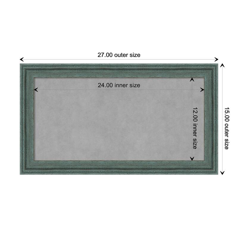 Amanti Art Upcycled Teal Grey Framed Magnetic Board - Board Size 24x12