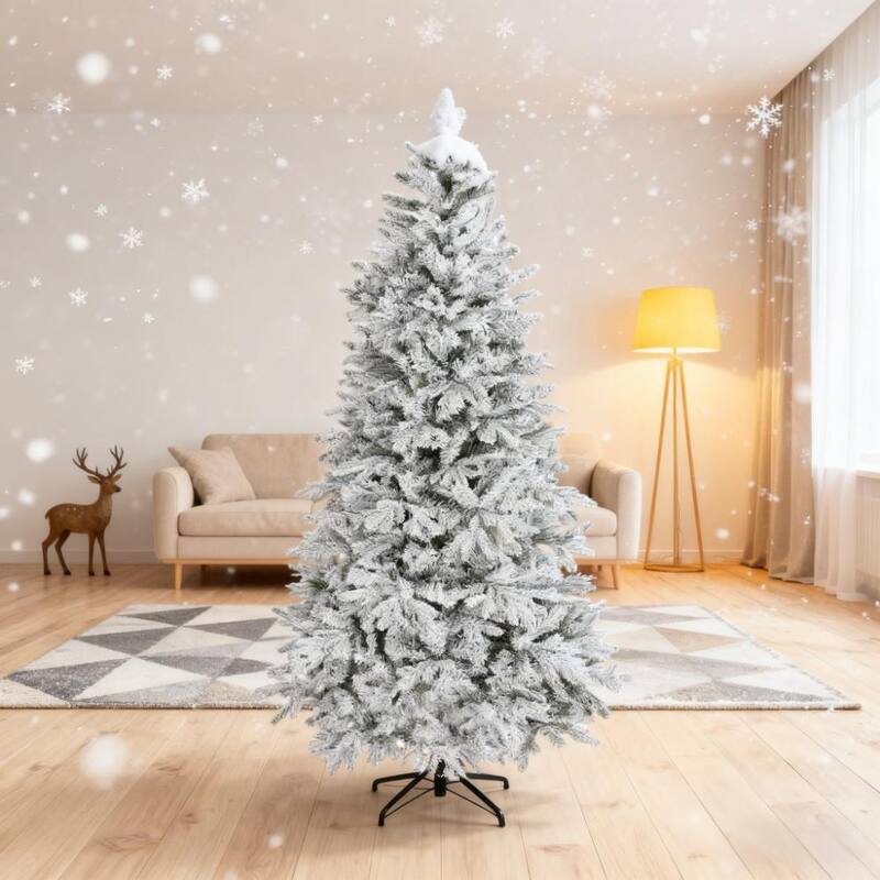 7.5 ft Artificial Frosted Christmas Tree - Green