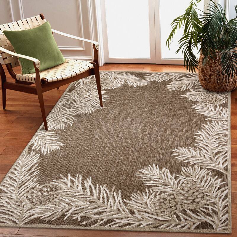 Liora Manne Malibu Pine Border Indoor/Outdoor Rug