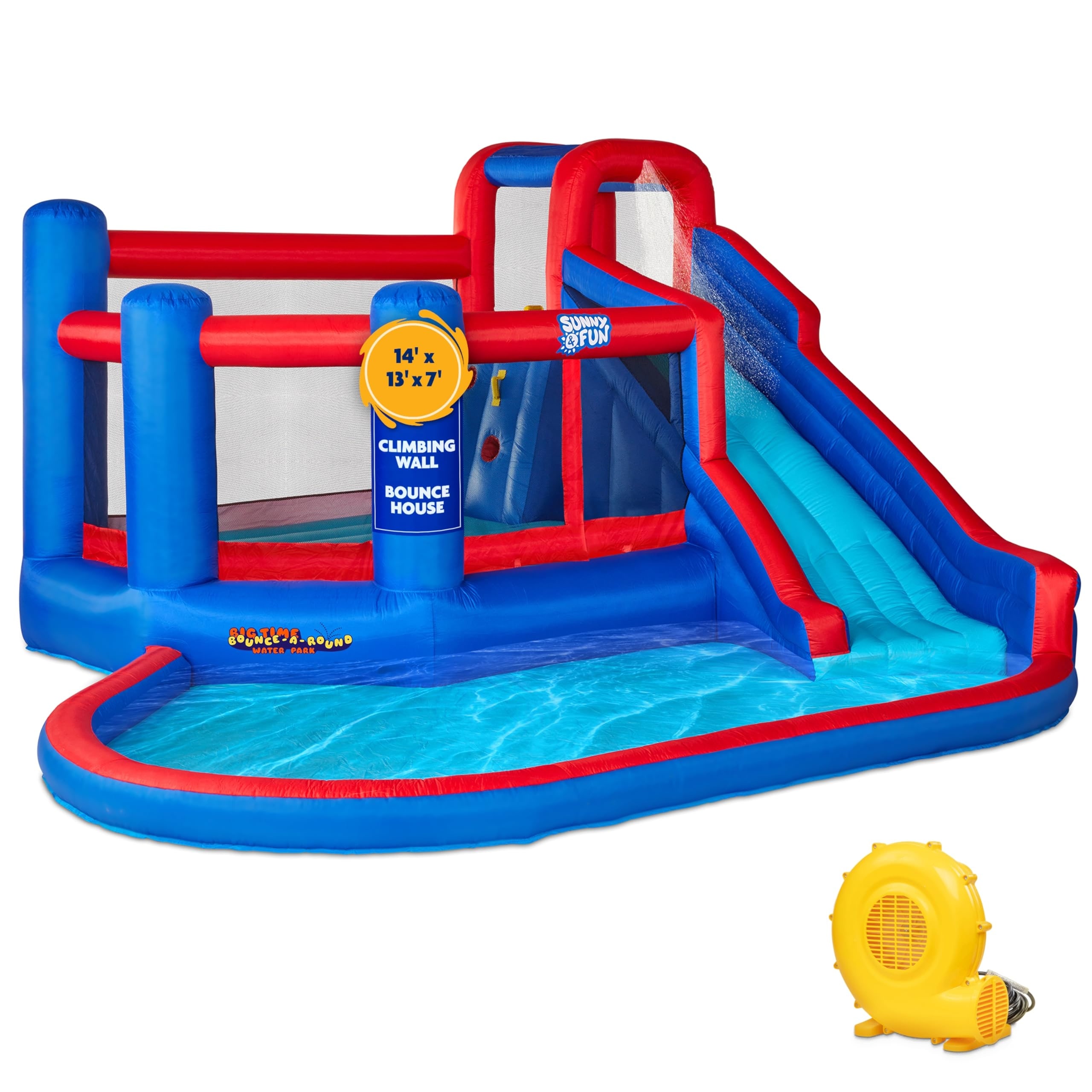 Sunny & Fun Big Time Bounce-A-Round Inflatable Water Slide Park