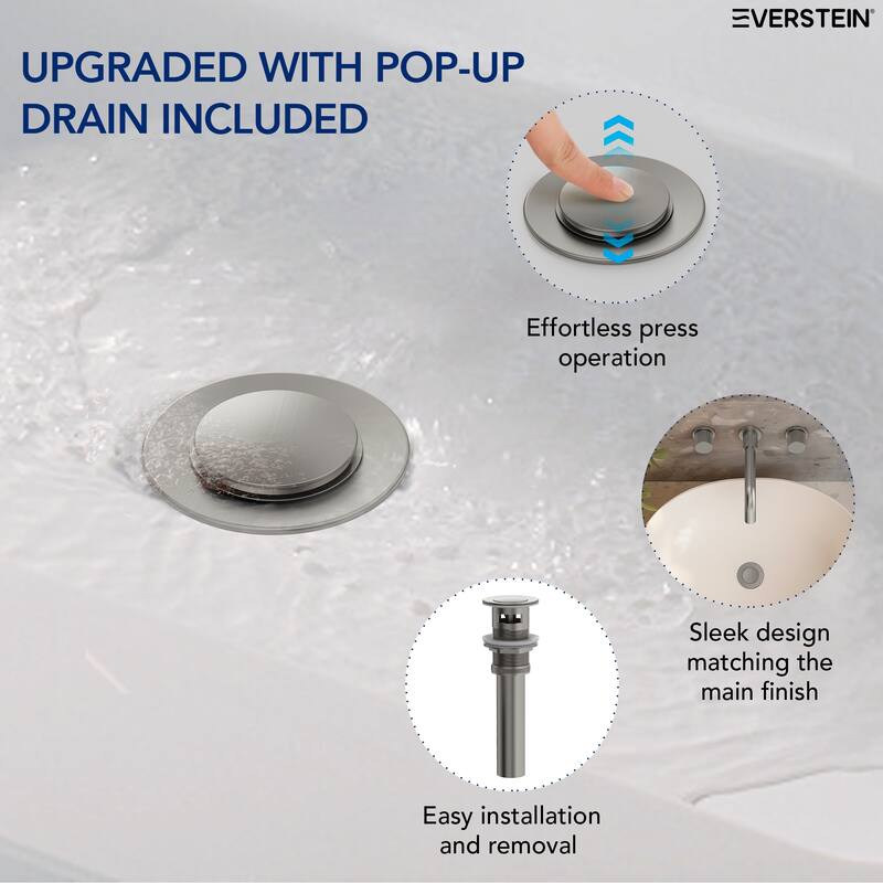 Wall Mount Stainless Steel Bathroom Sink Faucet 3 Hole 2 Handles Bathroom Faucet