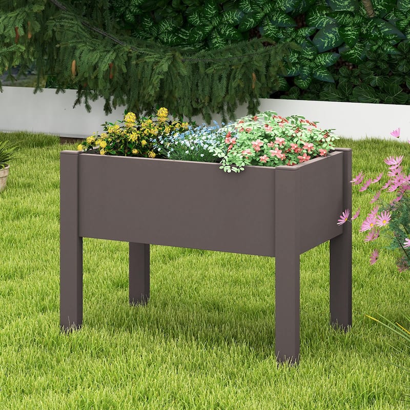 Costway Raised Garden Bed with Water Level Indicator Drainage Hole for - See Details - Coffee