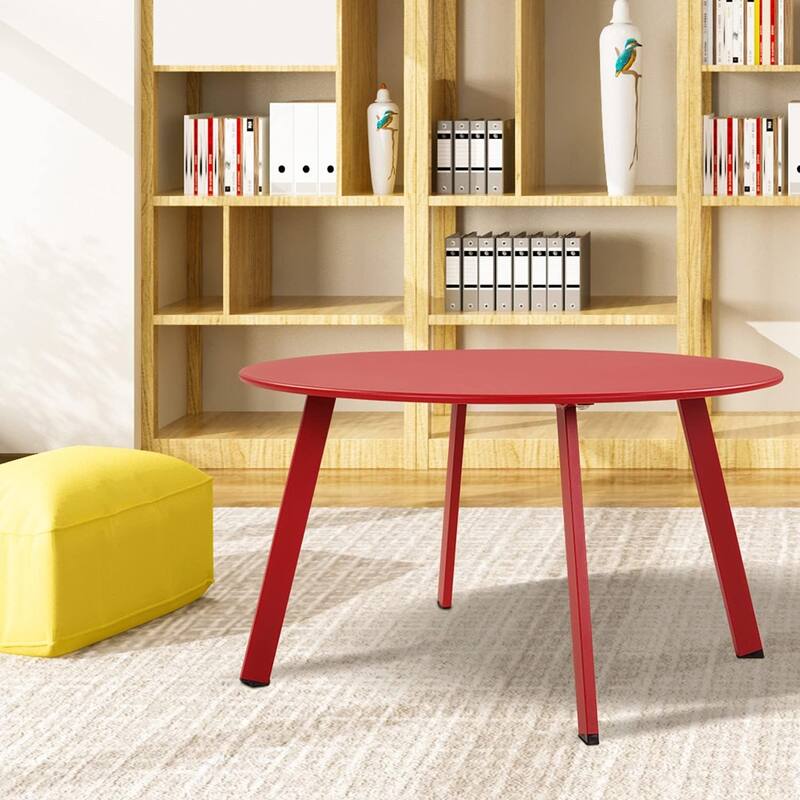 Patio Side Tables for Outside, Small End Table Accent Table Metal Round for Deck Garden Porch Balcony Yard Lawn