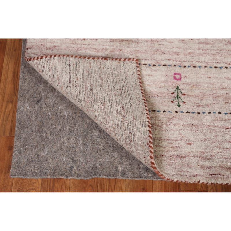 Hand Knotted Oriental 100% Wool Carpet Tribal Animal Pictorial Pink Gabbeh Area Rug - 11' 5'' X 8' 9''