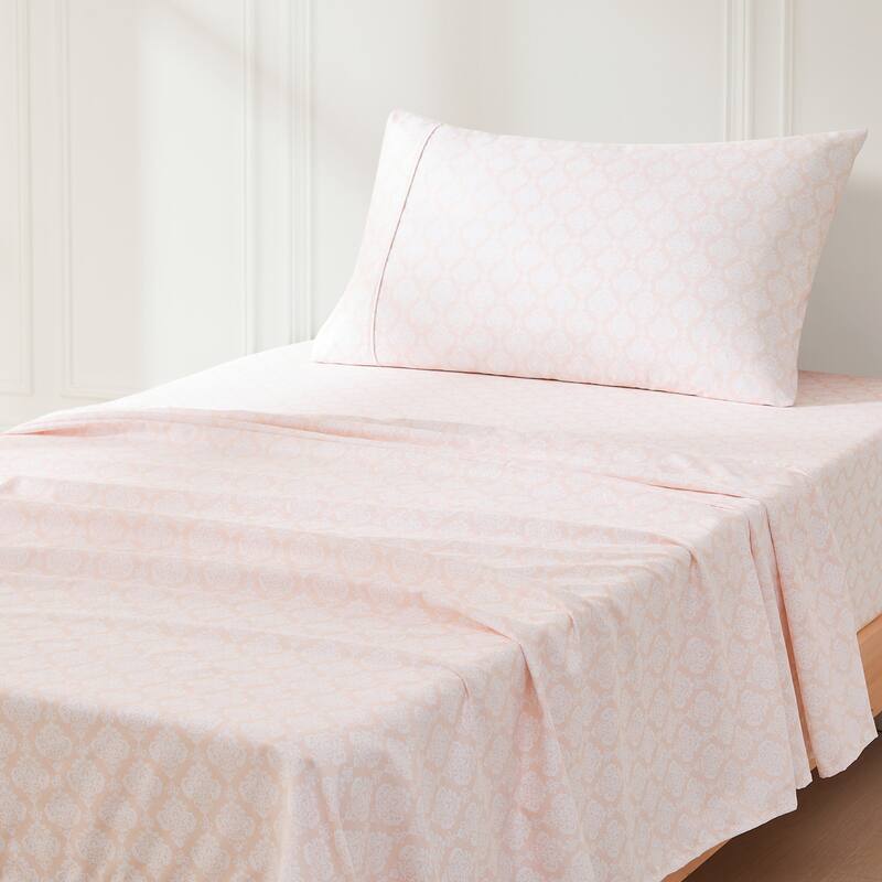 Lush Decor Romer Damask Peach Sheet Set