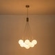 preview thumbnail 5 of 9, Glam 13-Light Opal Glossy Glass Cloud Bubble Cluster Chandelier - Brushed Brass - 19.7in