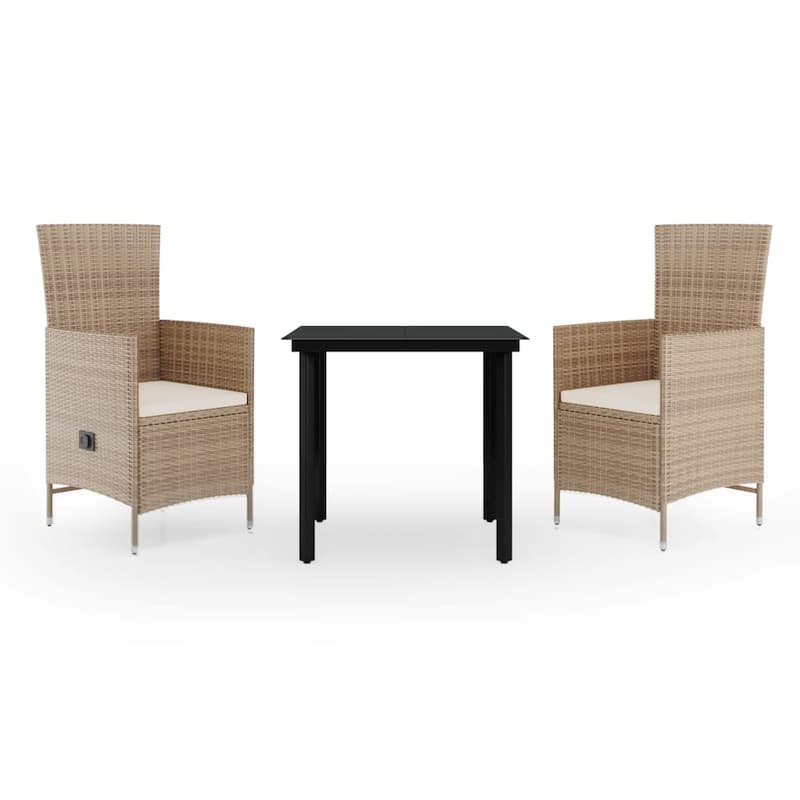 vidaXL Patio Dining Set 3/5/7 Piece Multi Colors 31.5"/55.1" Table Length
