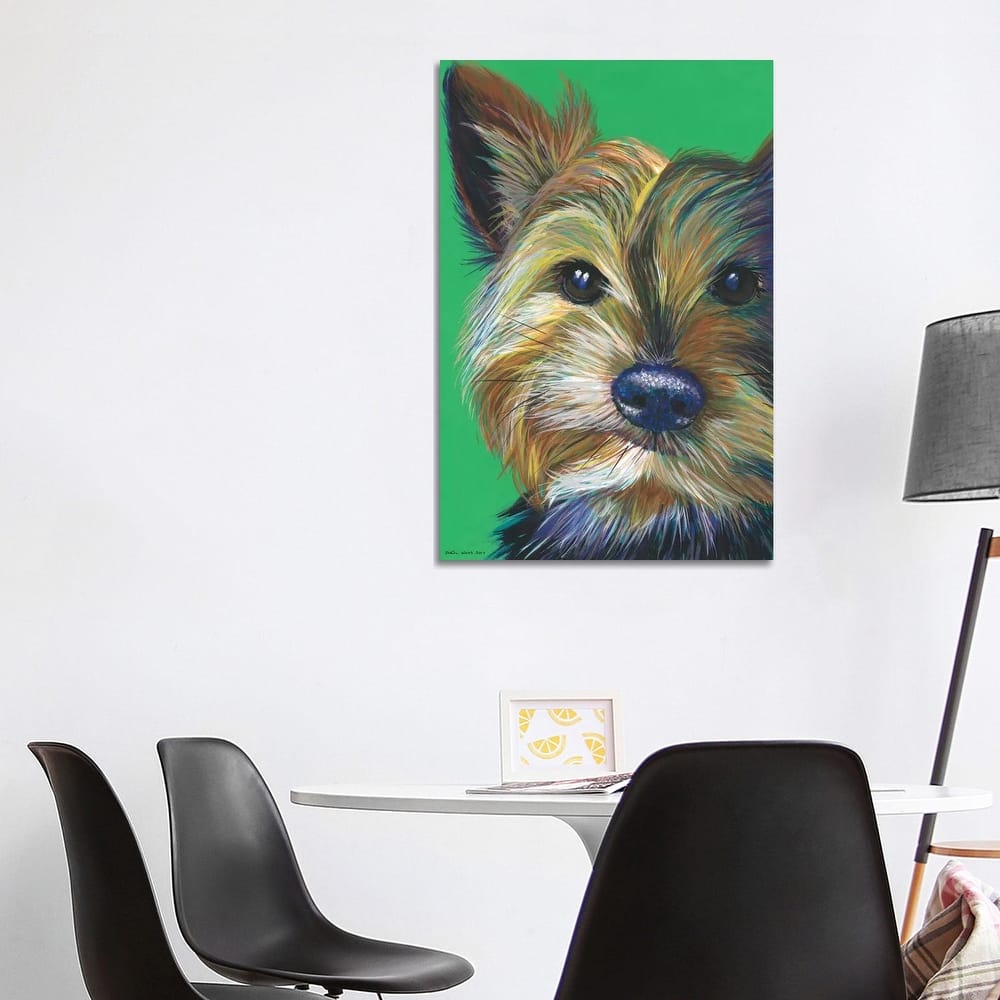 iCanvas "Yorkshire Terrier On Emerald" by Kirstin Wood Canvas Print