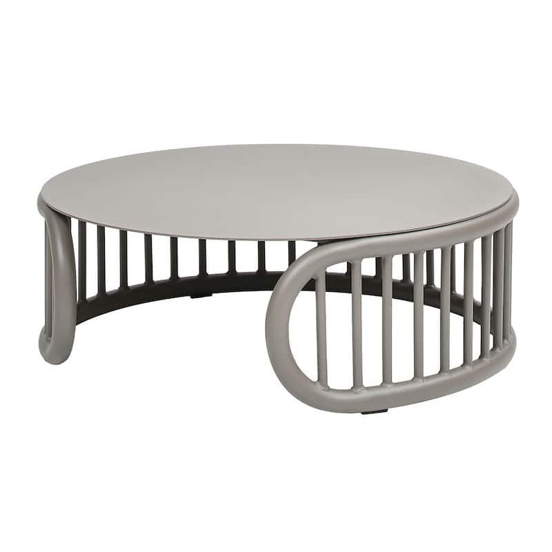 Harper 34.5" Aluminum Patio Round Coffee Table