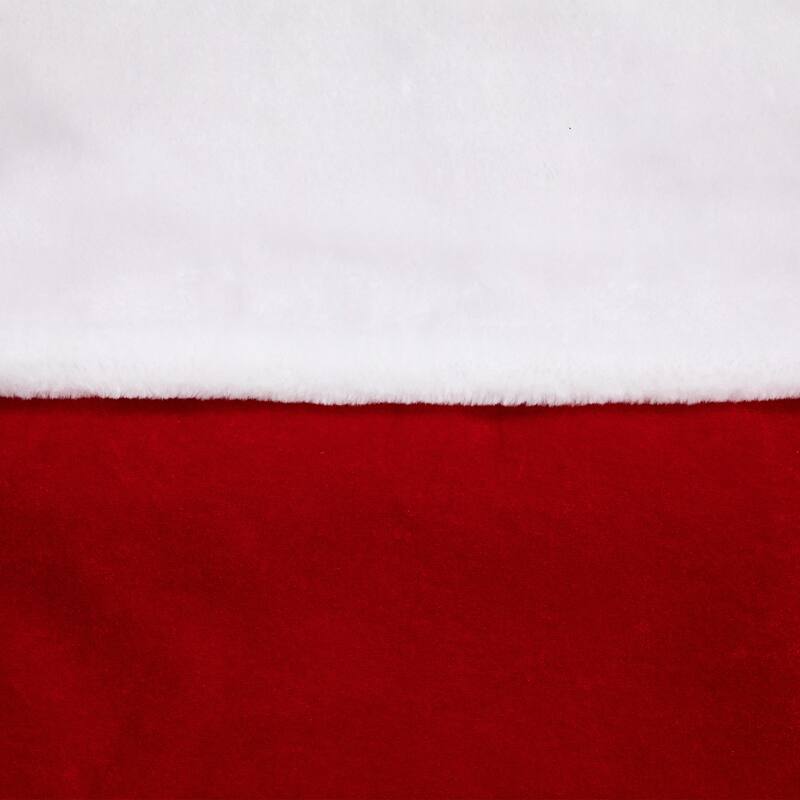 48" Red White Velveteen Santa Claus Belt Buckle Christmas Stocking
