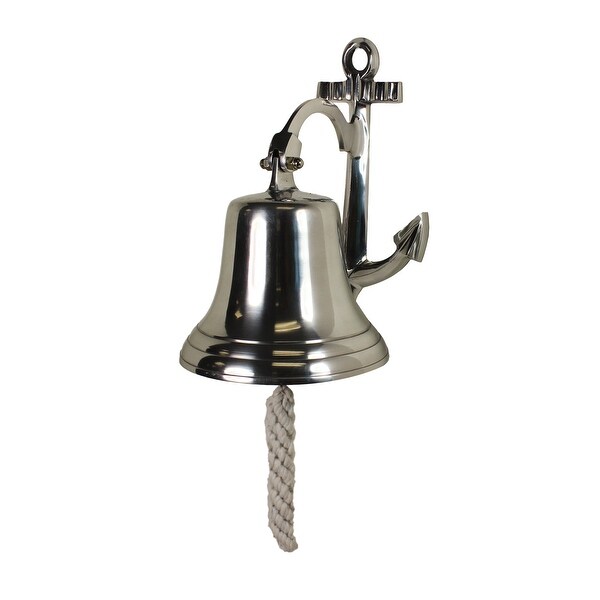 Solid Aluminum Ship's Bell 7" Chrome Finish Nautical Hanging Wall Decor New 