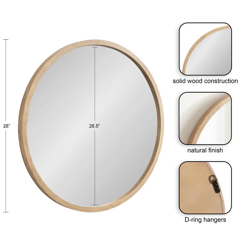 Kate and Laurel Occonor Wood Round Mirror