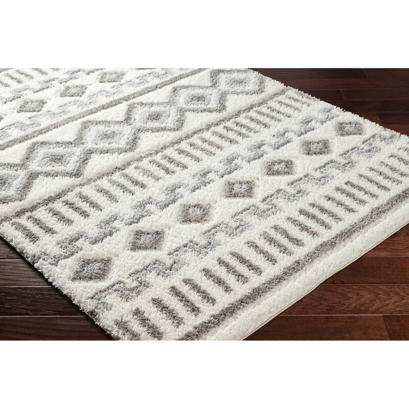 Livabliss Nomadic Boho Striped Plush Area Rug