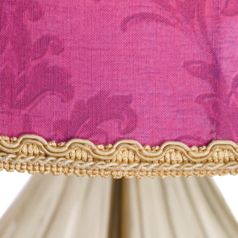 Bibi River of Goods Fuchsia Pink Drum Shade Geometric Glass 30.5-Inch Table Lamp - 17" x 17" x 30.5"