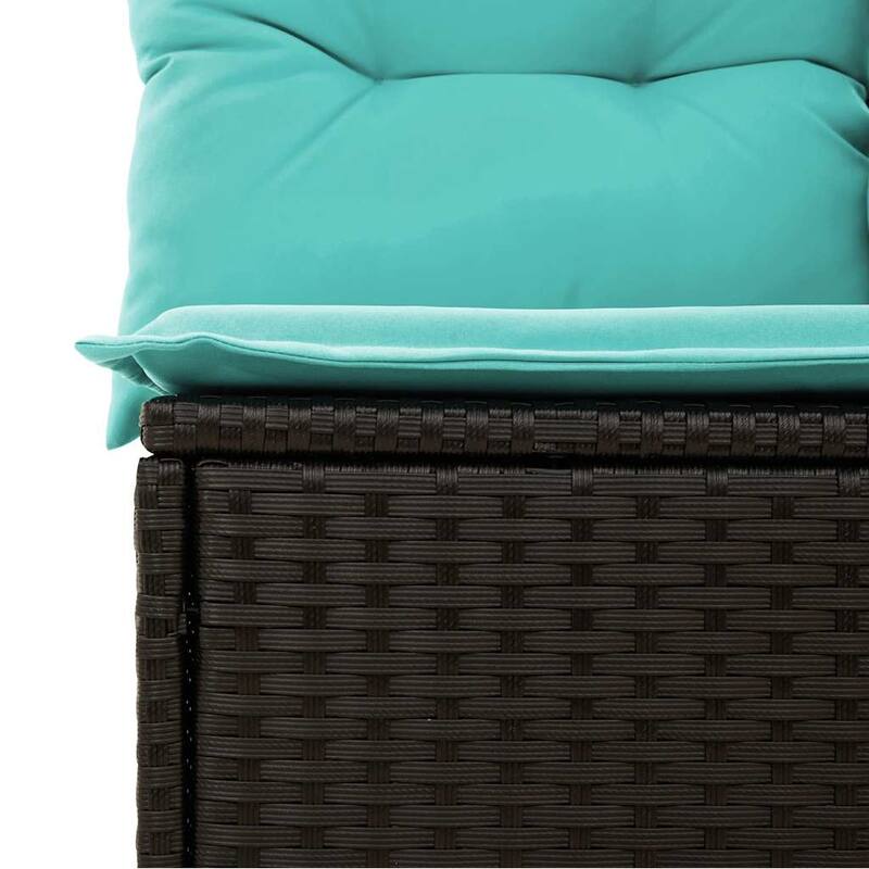 vidaXL Patio Sofa Set with Cushions Table and Couches 11 Piece Poly Rattan - 24.4" x 24.4" x 27.2"