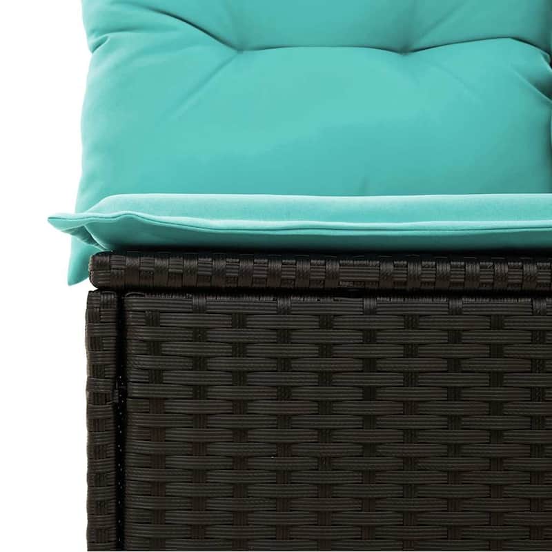 vidaXL Patio Sofa Set with Cushions Table and Couches 9 Piece Poly Rattan - 24.4 x 24.4 x 27.2