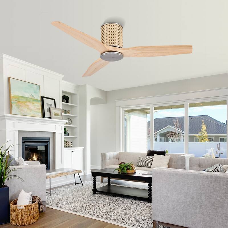 MLiAN 48" Ceiling Fan Low Profile Flush Mount Fan 6 Speed
