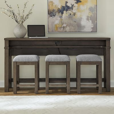 Liberty Furniture Cascade Falls Console Bar Table, Upholstered Console Stools