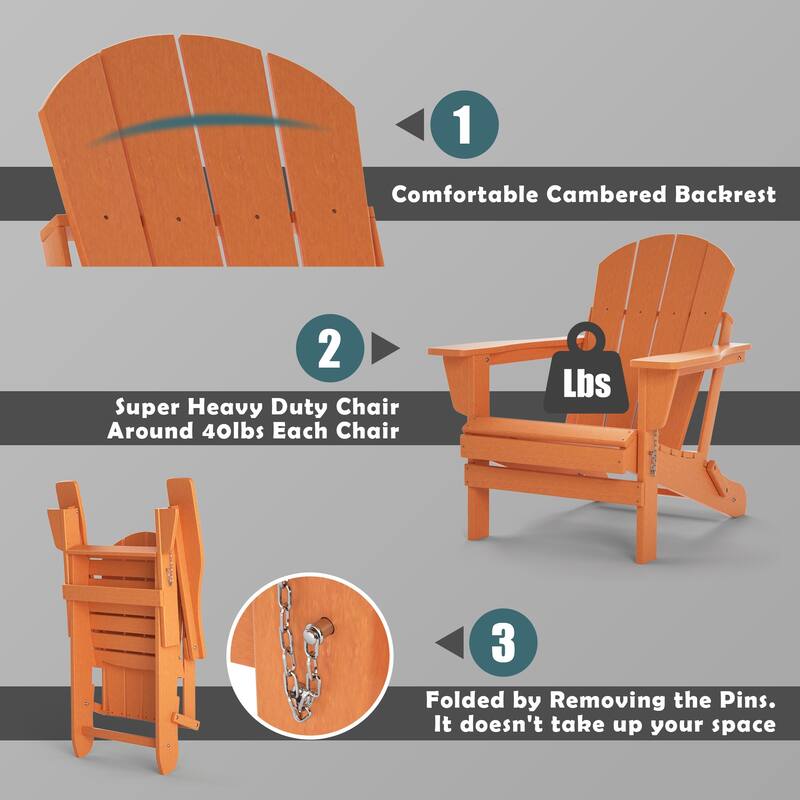 Poly Outdoor Adirondack Chair - Foldable All Weather
