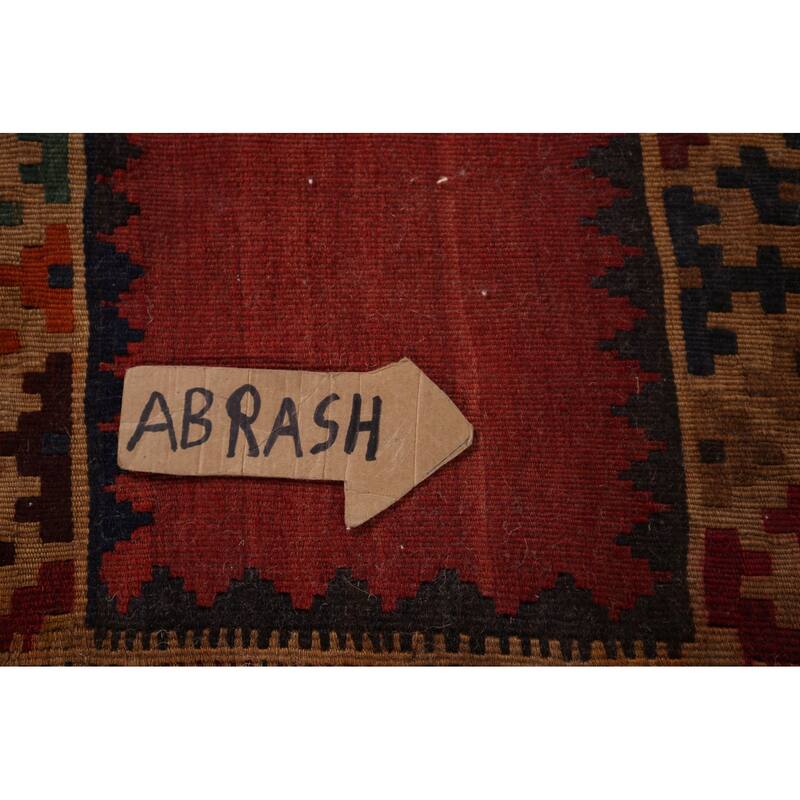 Flatweave Vegetable Dye Kilim Qashqai Persian Antique Runner Rug - 4'7"x 15'11"